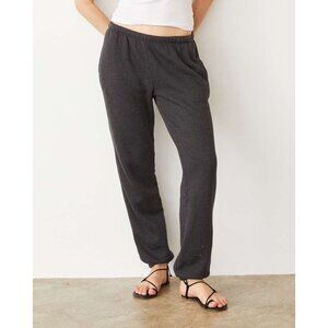 Monrow Womens XS Dark Gray Jogger Sweatpants Ultra-Soft Elastic Waistband Casual